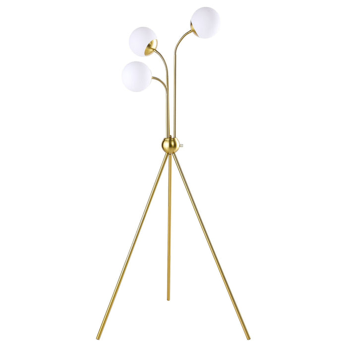 Miley 66 - inch Spherical Bulb Tripod Tree Floor Lamp Gold - Walo Furniture