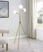 Miley 66 - inch Spherical Bulb Tripod Tree Floor Lamp Gold - Walo Furniture