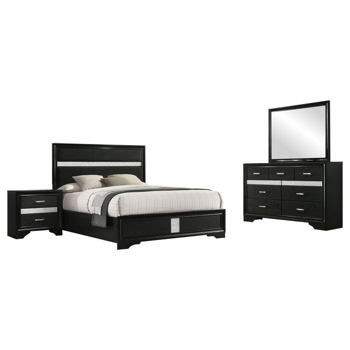 Miranda 4 - piece Full Bedroom Set Black - Walo Furniture