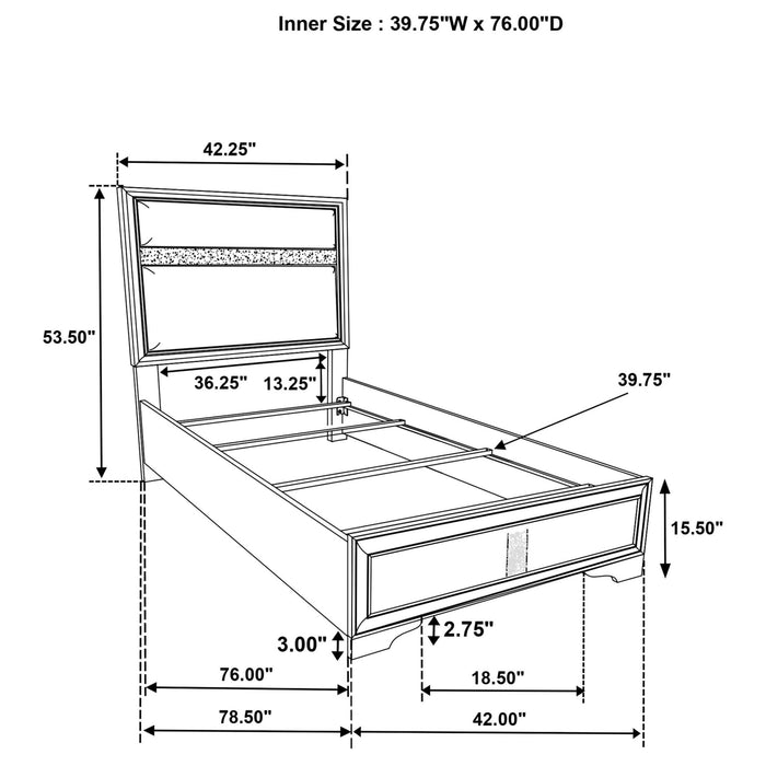 Miranda 4 - piece Twin Bedroom Set Black - Walo Furniture