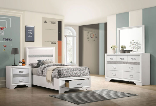 Miranda 4 - piece Twin Bedroom Set White - Walo Furniture