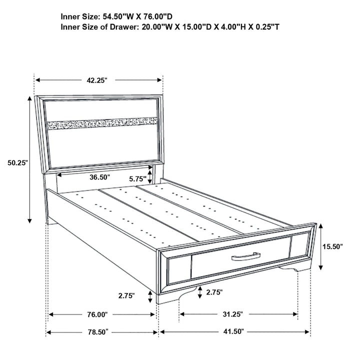 Miranda 4 - piece Twin Bedroom Set White - Walo Furniture