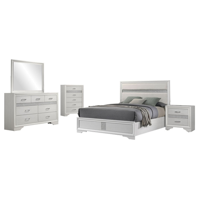 Miranda 5 - piece Eastern King Bedroom Set White - Walo Furniture