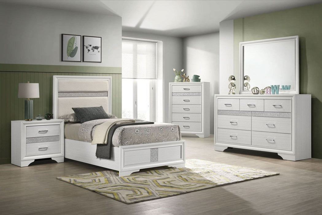 Miranda 5 - piece Twin Bedroom Set White - Walo Furniture