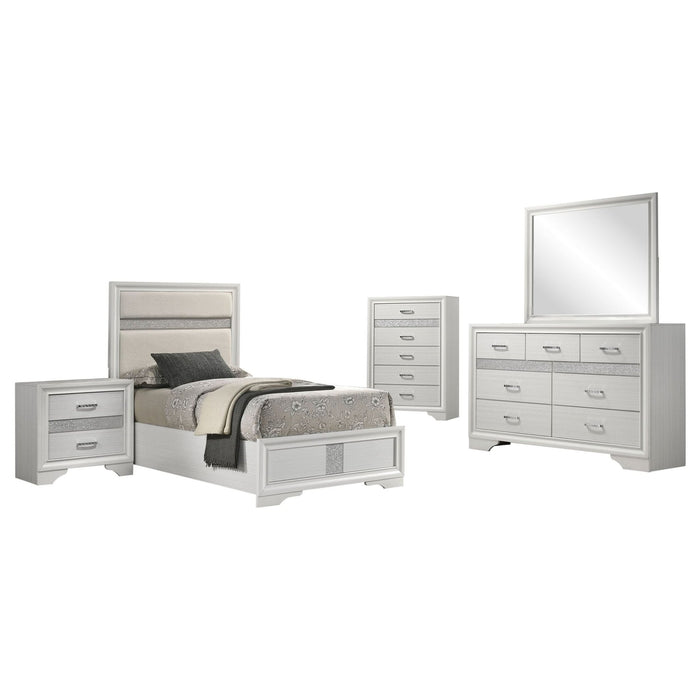 Miranda 5 - piece Twin Bedroom Set White - Walo Furniture