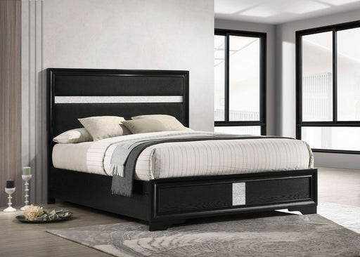 Miranda 54 - inch Upholstered Eastern King Panel Bed Black - Walo Furniture