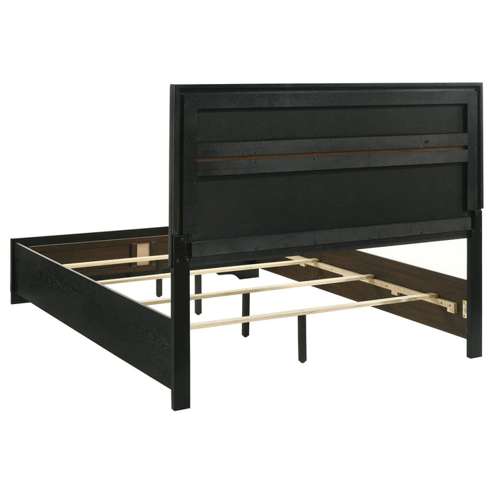 Miranda 54 - inch Upholstered Eastern King Panel Bed Black - Walo Furniture