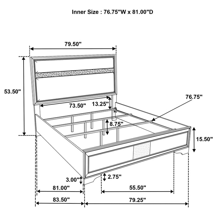 Miranda 54 - inch Upholstered Eastern King Panel Bed White - Walo Furniture