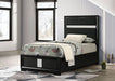 Miranda 54 - inch Upholstered Twin Panel Bed Black - Walo Furniture