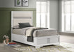 Miranda 54 - inch Upholstered Twin Panel Bed White - Walo Furniture