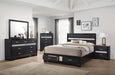 Miranda 7 - drawer Dresser with Mirror Black - Walo Furniture