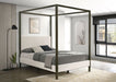 Monroe Upholstered Eastern King Canopy Bed Vanilla - Walo Furniture