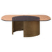 Morena Rectangular Tawny Glass Coffee Table Brushed Bronze - Walo Furniture