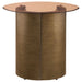 Morena Round Tawny Glass Top Side End Table Brushed Bronze - Walo Furniture