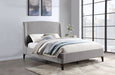 Mosby Upholstered Queen Wingback Bed Grey - Walo Furniture