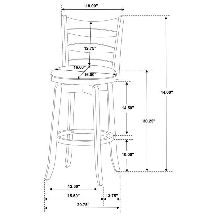 Murphy Wood Pub Height Swivel Bar Chair Dark Brown - Walo Furniture