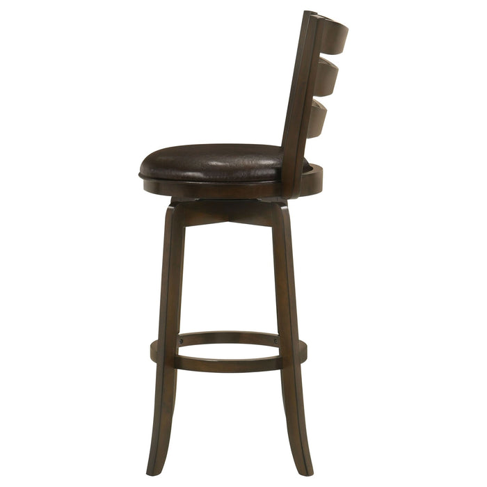 Murphy Wood Pub Height Swivel Bar Chair Dark Brown - Walo Furniture