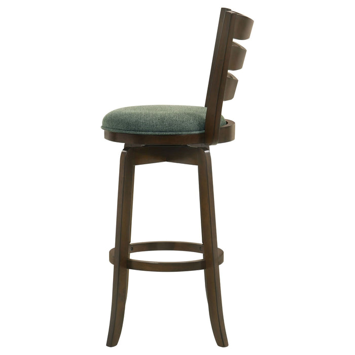 Murphy Wood Pub Height Swivel Bar Chair Hunter Green - Walo Furniture