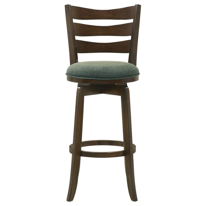 Murphy Wood Pub Height Swivel Bar Chair Hunter Green - Walo Furniture