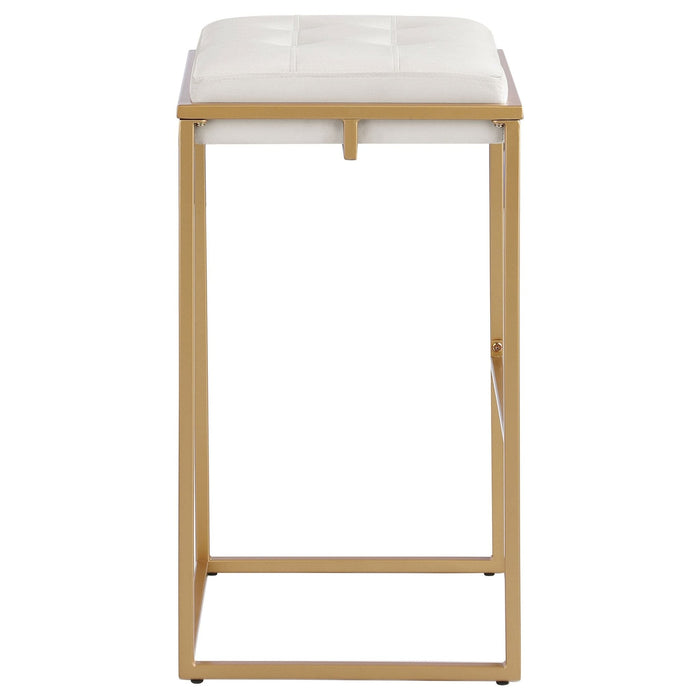 Nadia Upholstered Backless Bar Stool Beige (Set of 2) - Walo Furniture