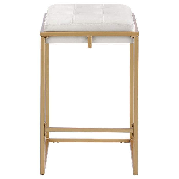 Nadia Upholstered Backless Counter Stool Beige (Set of 2) - Walo Furniture