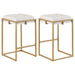 Nadia Upholstered Backless Counter Stool Beige (Set of 2) - Walo Furniture