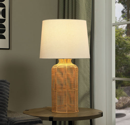 Nairobi Empire Shade Handwoven Rattan Table Lamp Natural - Walo Furniture