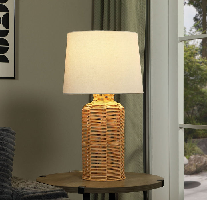 Nairobi Empire Shade Handwoven Rattan Table Lamp Natural - Walo Furniture