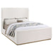 Nala Upholstered Eastern King Sleigh Bed Cream - Walo Furniture