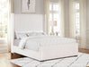 Natasha 65 - inch Upholstered Eastern King Wingback Bed Cream - Walo Furniture