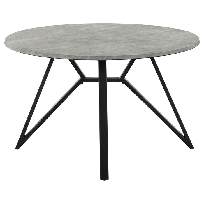 Neil 5 - piece Round Dining Table Set Concrete Gunmetal - Walo Furniture