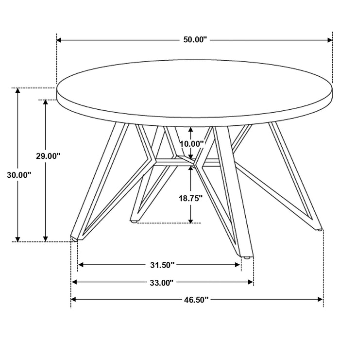 Neil 5 - piece Round Dining Table Set Concrete Gunmetal - Walo Furniture