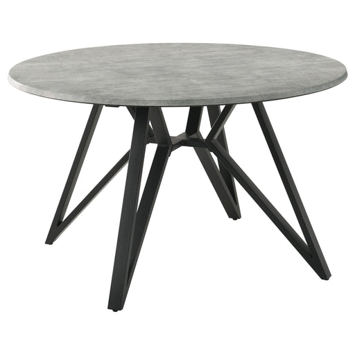 Neil 5 - piece Round Dining Table Set Concrete Gunmetal - Walo Furniture