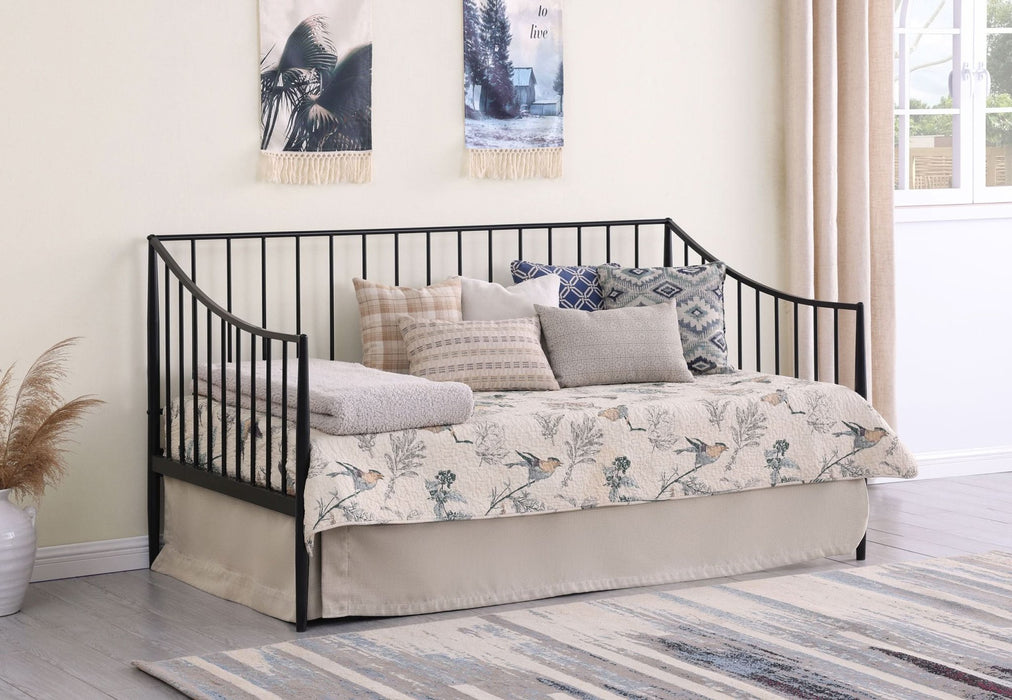 Newbury Metal Twin Daybed Bed Frame Matte Black - Walo Furniture