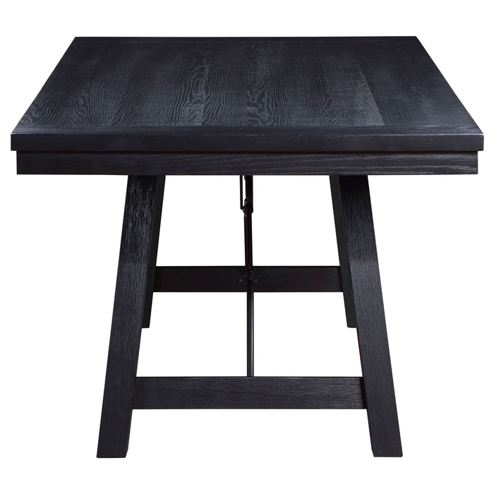 Newport 5 - piece Rectangular Trestle Dining Table Set Black - Walo Furniture