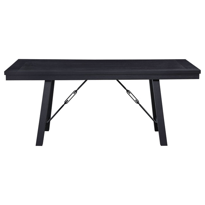 Newport 5 - piece Rectangular Trestle Dining Table Set Black - Walo Furniture