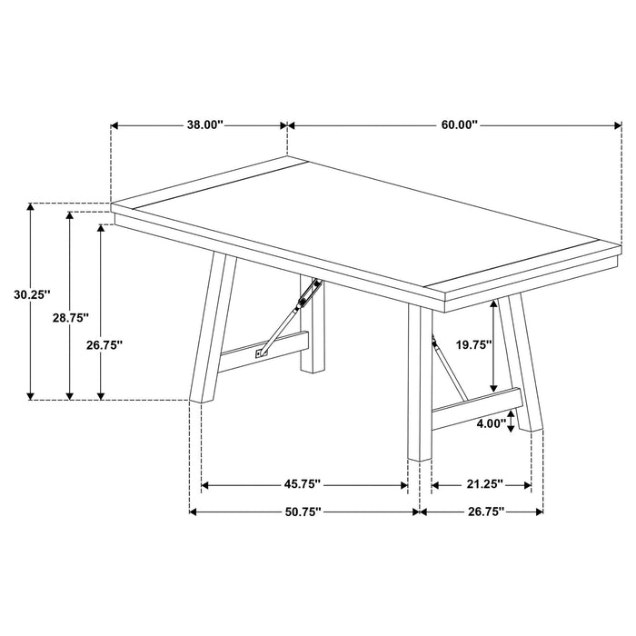 Newport 5 - piece Rectangular Trestle Dining Table Set Black - Walo Furniture