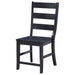 Newport Ladder Back Wood Dining Side Chair Black (Set of 2) - Walo Furniture