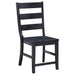 Newport Ladder Back Wood Dining Side Chair Black (Set of 2) - Walo Furniture