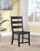 Newport Ladder Back Wood Dining Side Chair Black (Set of 2) - Walo Furniture