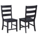 Newport Ladder Back Wood Dining Side Chair Black (Set of 2) - Walo Furniture