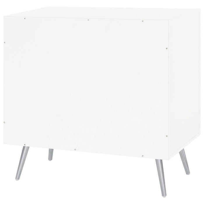 Nieta 2 - door Engineered Wood Accent Cabinet White High Gloss - Walo Furniture