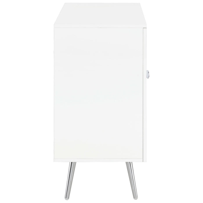 Nieta 2 - door Engineered Wood Accent Cabinet White High Gloss - Walo Furniture