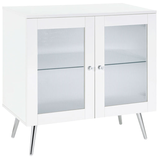 Nieta 2 - door Engineered Wood Accent Cabinet White High Gloss - Walo Furniture