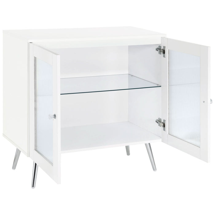 Nieta 2 - door Engineered Wood Accent Cabinet White High Gloss - Walo Furniture