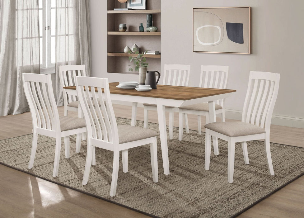 Nogales 7 - piece Rectangular Dining Table Set Off White - Walo Furniture