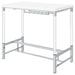 Norcrest 47 - inch Acrylic Leg Bar Table White High Gloss - Walo Furniture