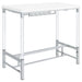 Norcrest 47 - inch Acrylic Leg Bar Table White High Gloss - Walo Furniture