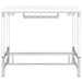 Norcrest 47 - inch Acrylic Leg Bar Table White High Gloss - Walo Furniture