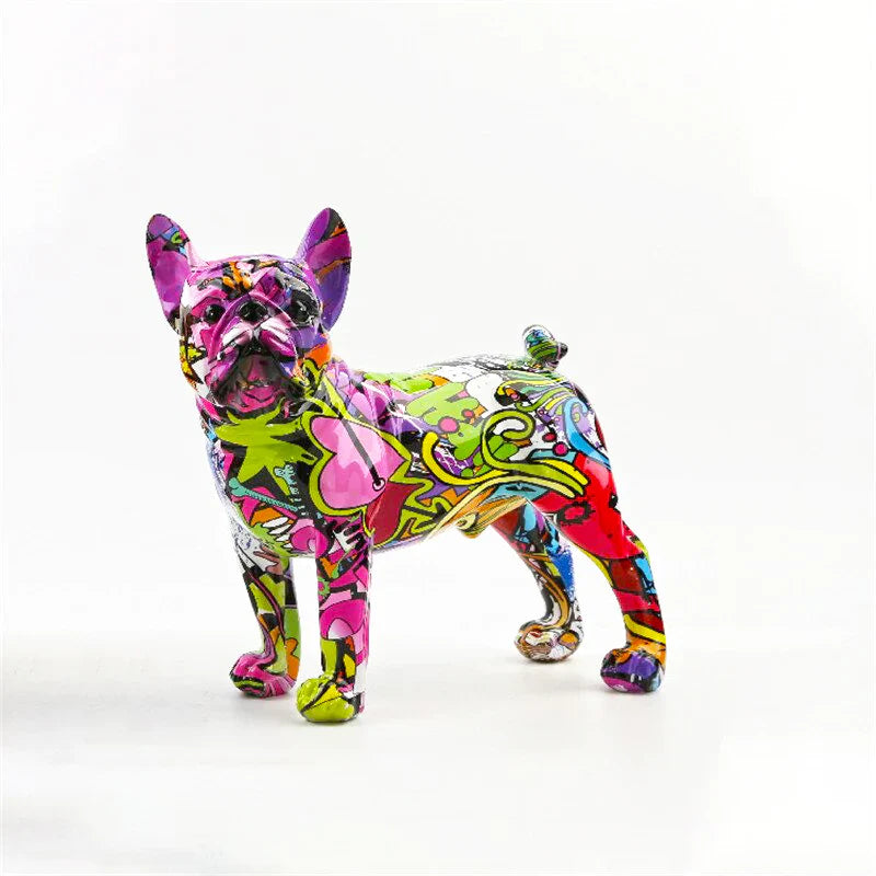 ArtZ® French Bulldog Graffiti Painted Statue